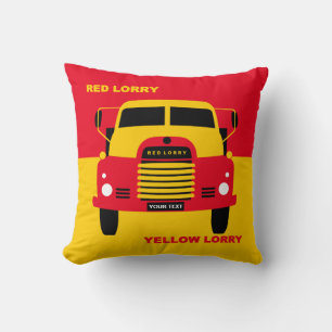 Cojín Decorativo Personalizado Personaliza Camión Rojo Retro Camión