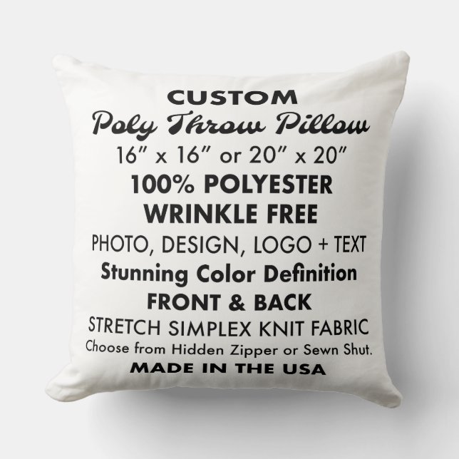 Cojín Decorativo Personalizado personalizado 20" Throw Photo Pillow (Anverso)