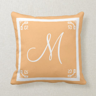 Cojín Decorativo personalizado personalizado MONOGRAM con durazno l