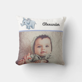 Cojín Decorativo Personalizado Photo Baby Blue Elephant