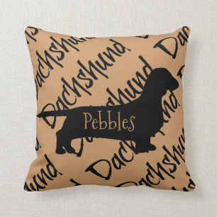 Cojín Decorativo Personalizado Pillow de Dachshund Dog Silhouette