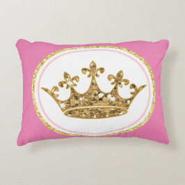 Cojín Decorativo Personalizado Pillow de la corona de oro de la pri