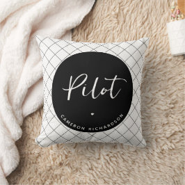 Cojín Decorativo Personalizado Piloto de graduación de la Escuela d