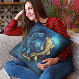 Cojín Decorativo Personalizado Pisces Zodiac Horoscope Fantasía Sol