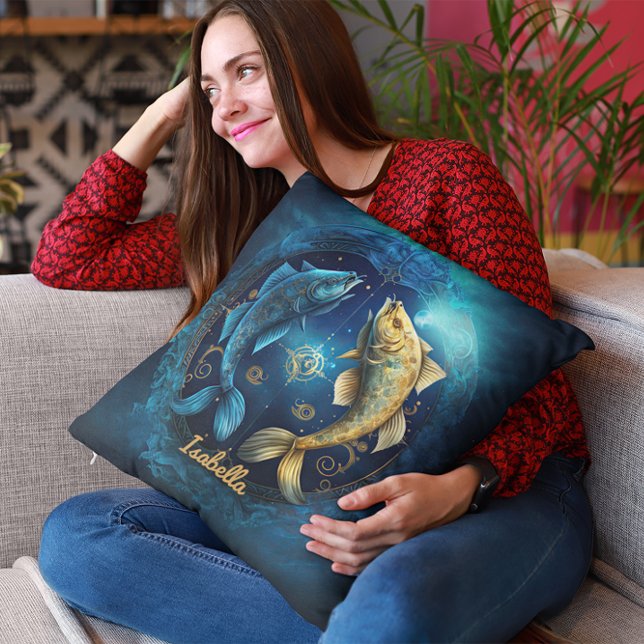 Cojín Decorativo Personalizado Pisces Zodiac Horoscope Fantasía Sol (Subido por el creador)