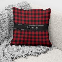 Personalizado Plaid Rústico Rojo Y Negro