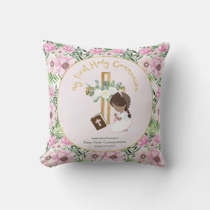 Cojín Decorativo Personalizado Primero Comunión Santa Chica de pelo