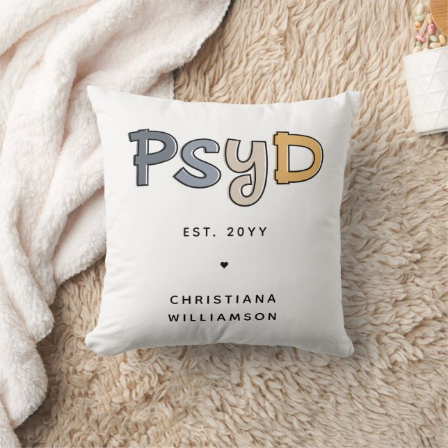 Cojín Decorativo Personalizado PsyD Médica de Psicóloga (Manta)