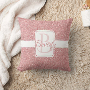 Cojín decorativo personalizado Purpurina rosa