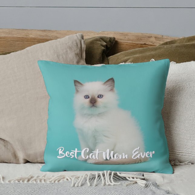 Cojín Decorativo Personalizado Ragdoll Kitten Photo (Custom Ragdoll Kitten Photo Throw Pillow)