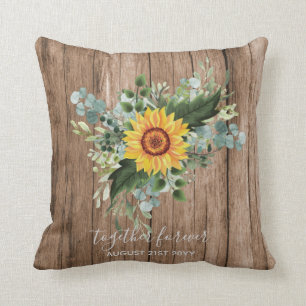 Cojín Decorativo Personalizado Recién Matrimonios Rústicos Eucalypt