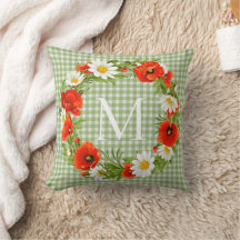 Personalizado Rojo Poppies Blancos Daisies Amarill