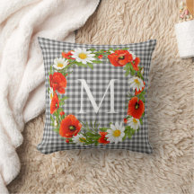 Personalizado Rojo Poppies Blancos Daisies Amarill