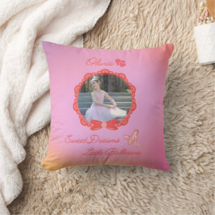 Cojín Decorativo Personalizado Rosa "Sweet Dreams Little Ballerina"