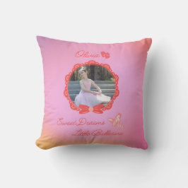Cojín Decorativo Personalizado Rosa "Sweet Dreams Little Ballerina"