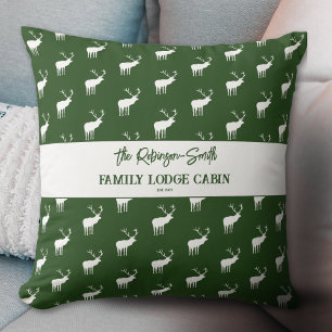 Cojín Decorativo Personalizado Rustic Green Elk Silhouette