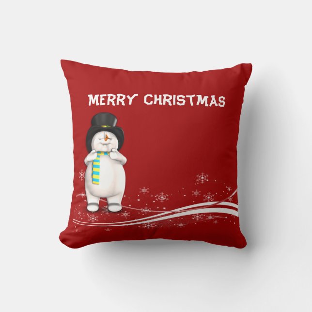 Cojín Decorativo Personalizado Santa Claus y Navidades Snowman (Anverso)