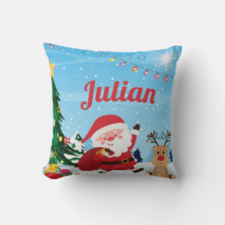 Cojín Decorativo Personalizado Santa Name Kids Pillow