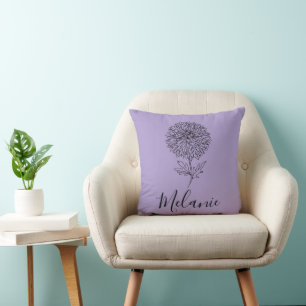 Cojín Decorativo Personalizado Setiembre Aster Nace Regalo de flore