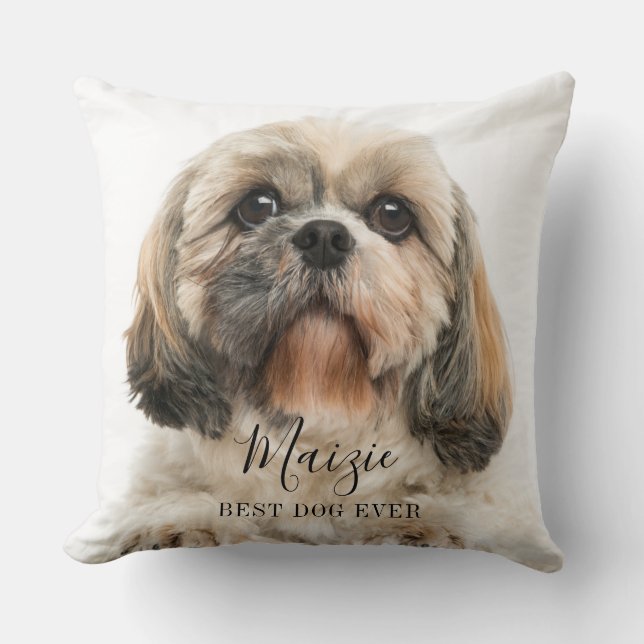 Cojín Decorativo Personalizado Shih Tzu Perro Mascota personalizado (Anverso)