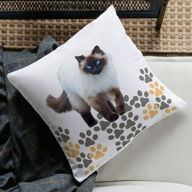 Cojín Decorativo Personalizado Siamese Cat Cute Mascota Regalo Plan (Subido por el creador)