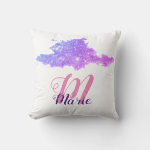 Cojín Decorativo personalizado simple brillo púrpura rosa añádase s