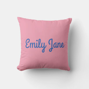 Cojín Decorativo Personalizado simple en azul y rosa