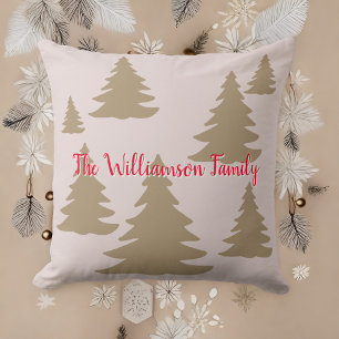 Cojín Decorativo Personalizado simple y moderno árbol de oro neutro