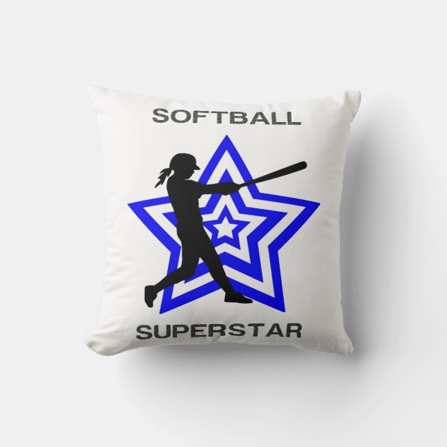 Cojín Decorativo Personalizado Softball Superstar (Anverso)