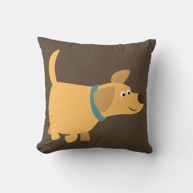 Cojín Decorativo Personalizado suave amarillo Labrador Pillow (Anverso)