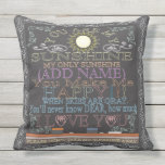 Cojín Decorativo Personalizado Sunshine Vintage Chalkboard Artwork<br><div class="desc">Añade un nombre a esta bonita obra de arte de pizarra para hacer un regalo especial para alguien que te importe.</div>