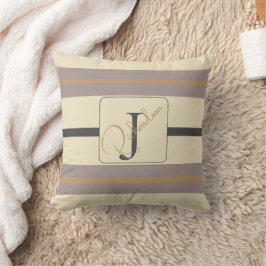 Cojín Decorativo Personalizado Taupe Dorado Moderno Chic Neutro con