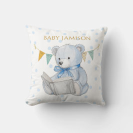 Cojín Decorativo Personalizado Teddy Bear leyendo un libro