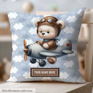 Cojín Decorativo Personalizado Teddy Bear Pilot Pillow Baby Nursery