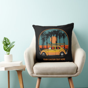 Cojín Decorativo Personalizado Texto Surfer Tropical Sunset