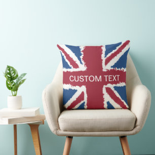 Cojín Decorativo Personalizado Texto Unión británica bandera de Jac