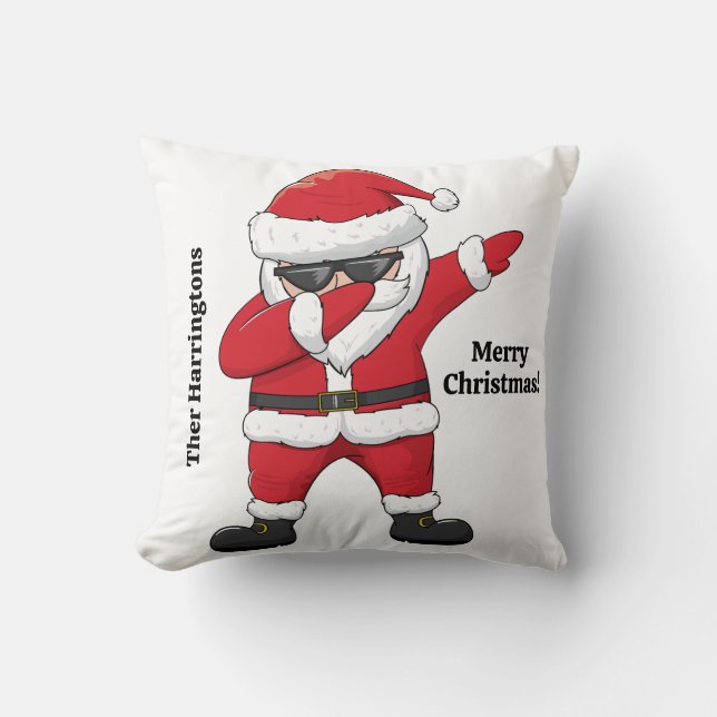 Cojín Decorativo Personalizado Textos Dabbing Dancing Santa (Anverso)