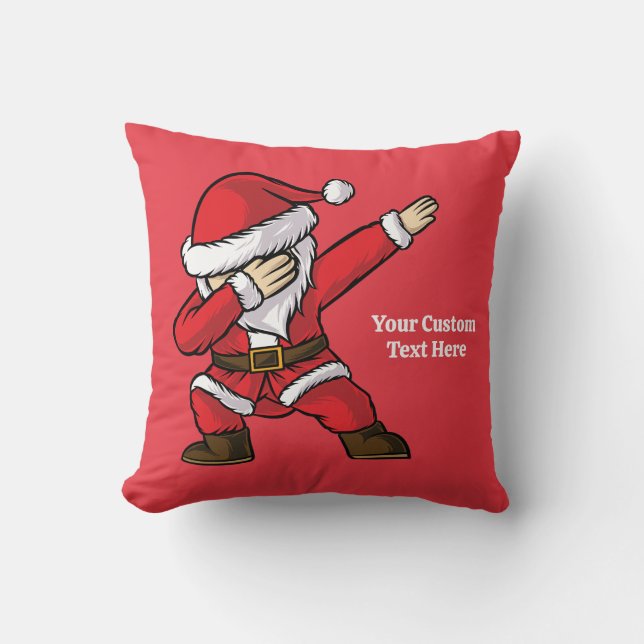 Cojín Decorativo Personalizado Textos Dabbing Dancing Santa (Anverso)