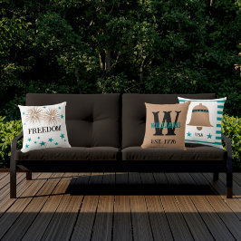 Cojín Decorativo Personalizado Único Familia Cobre y Turquesa