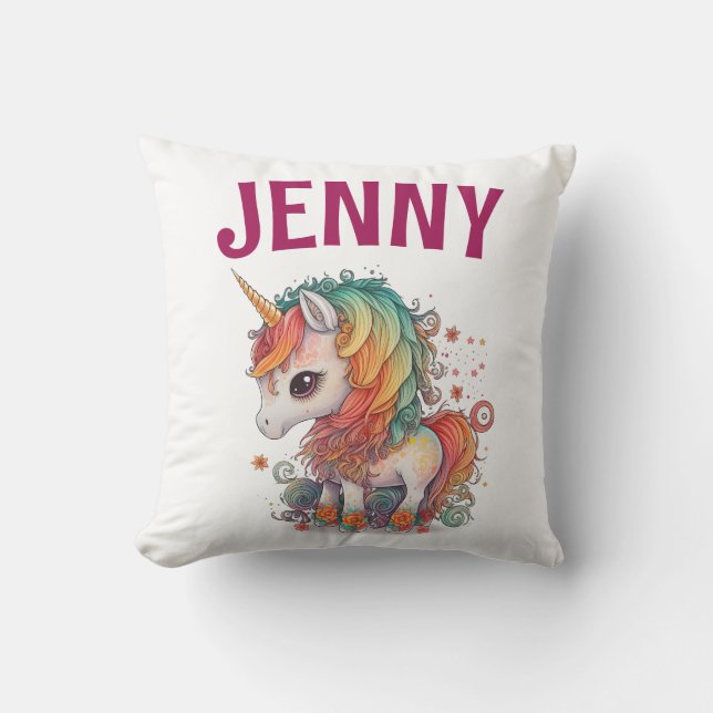 COJÍN DECORATIVO PERSONALIZADO UNICORN (Anverso)