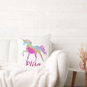 Cojín Decorativo Personalizado. Unicornio arcoiris.