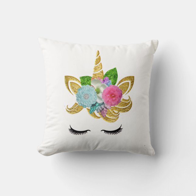 Cojín Decorativo Personalizado Unicornio frente a Pony (Anverso)