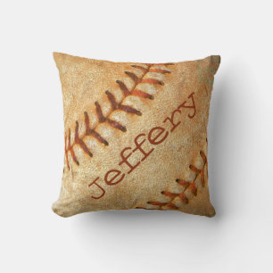 Cojín Decorativo Personalizado vintage béisbol blanco con costura r