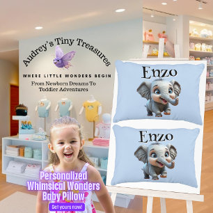 Cojín Decorativo Personalizado Whimsical Wonders Elephant Pillow