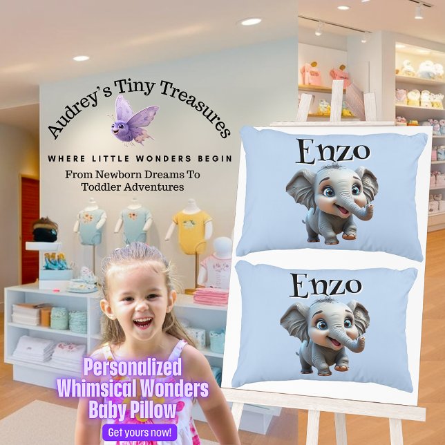 Cojín Decorativo Personalizado Whimsical Wonders Elephant Pillow (Subido por el creador)