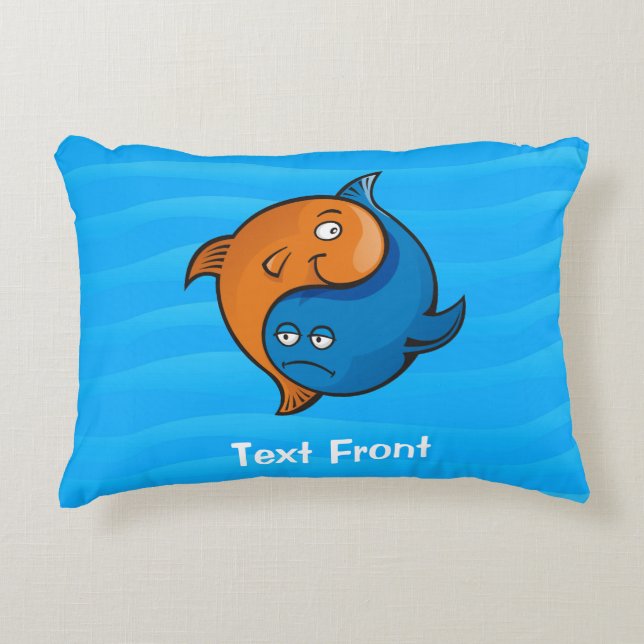 Cojín Decorativo Personalizado Yin Yang Fish (Anverso)