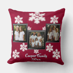 Cojín Decorativo Personalizar 3 Navidades de fotografía animan los