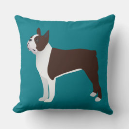 Cojín Decorativo Personalizar básico de Boston Terrier con texto y 