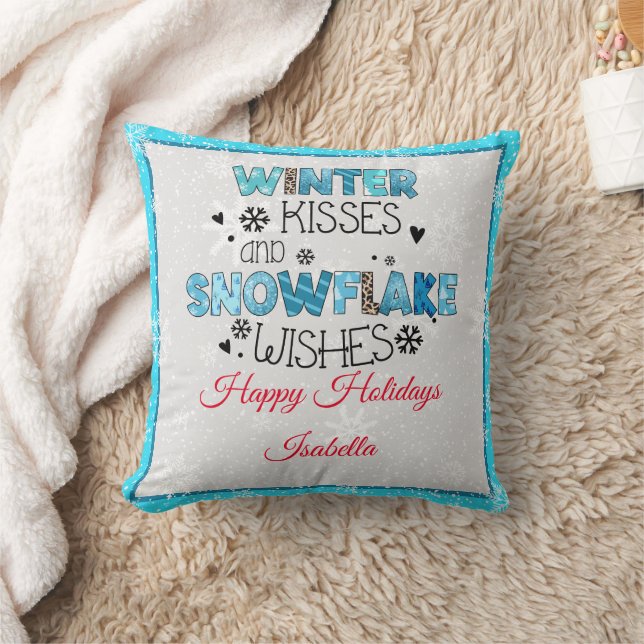 Cojín Decorativo Personalizar de besos de invierno (Manta)