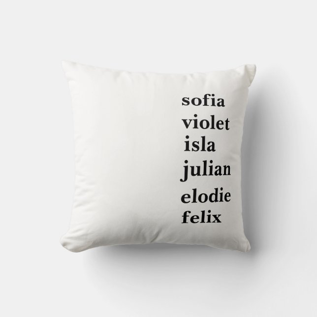 Cojín Decorativo Personalizar de nombres de familia personalizados  (Anverso)